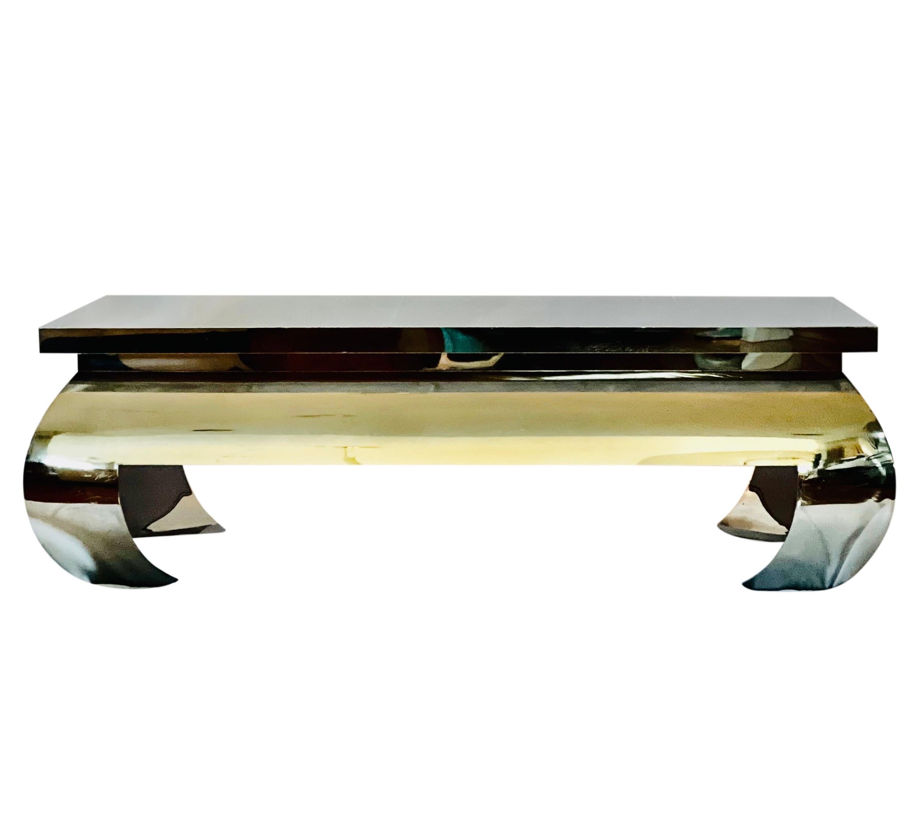 James Mont Polished Stainless Steel Coffee Table 4