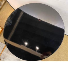 James Mont Sculptural Round Accent Two-Tier Table Newly Lacquered Mahogany