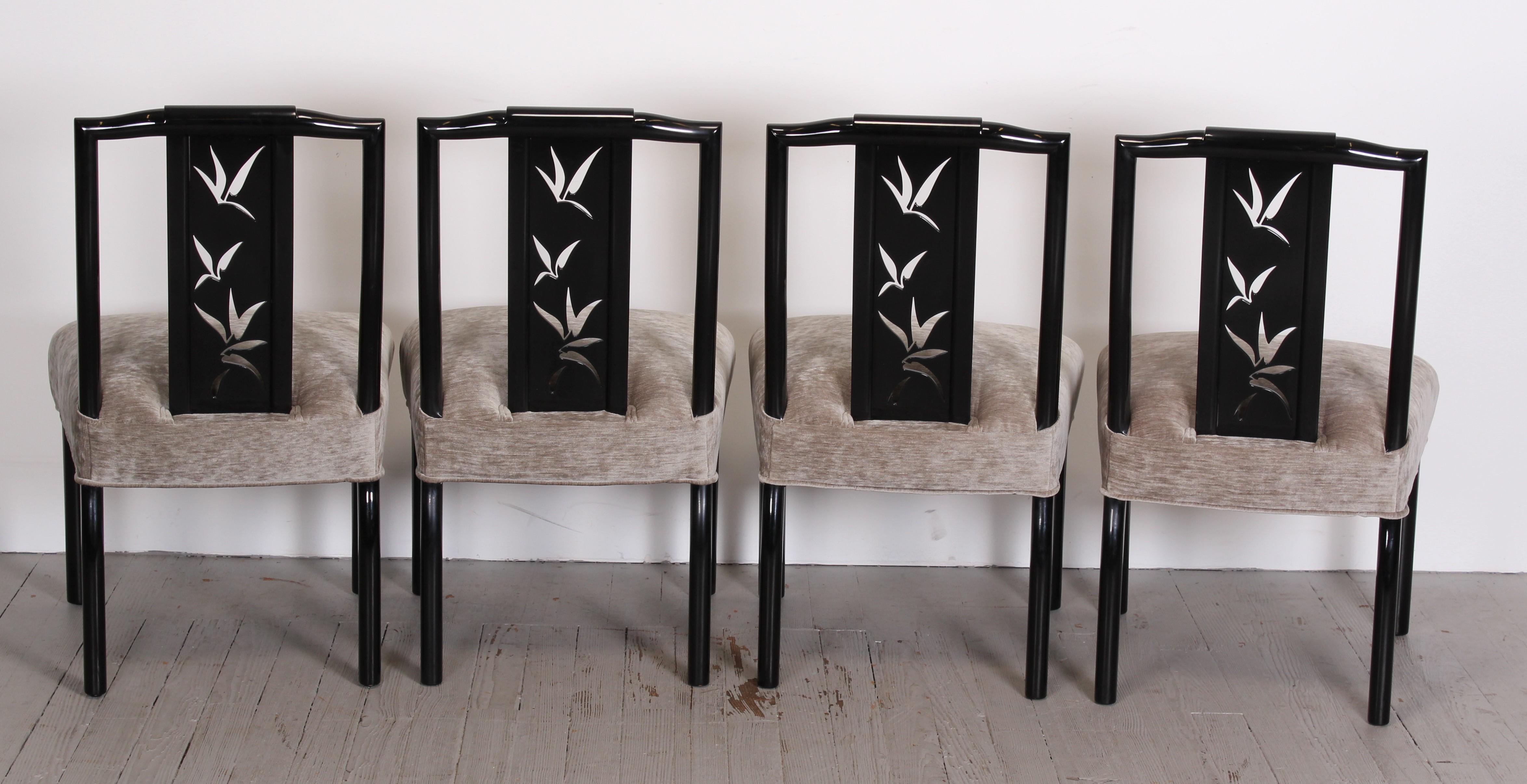 Mid-Century Modern James Mont Set of Eight Chairs Asian Modern, 1940s