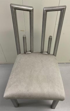 James Mont Silver Greek Key Motif Side Chair