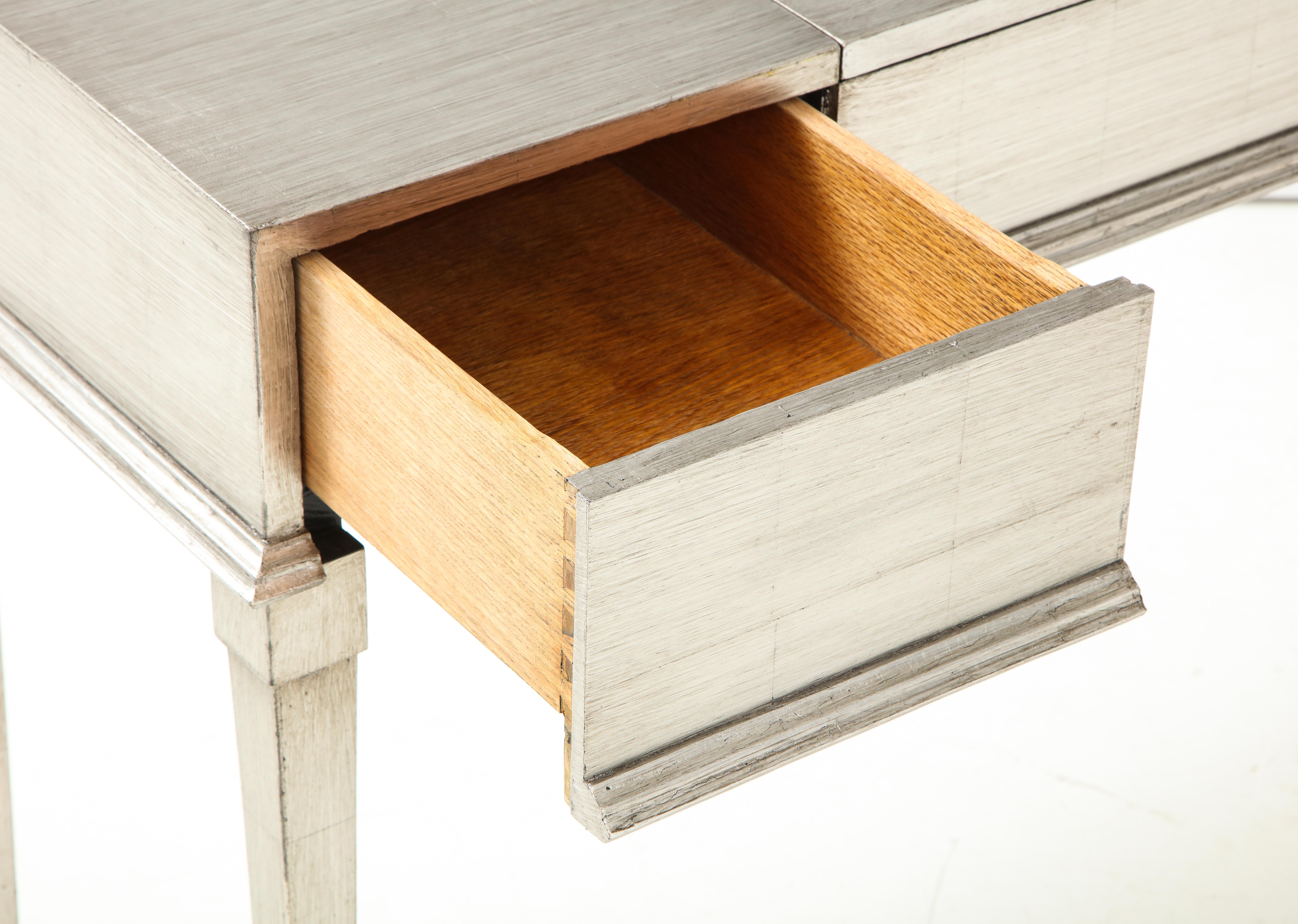 Wood James Mont Silver Leafed Vanity / Desk
