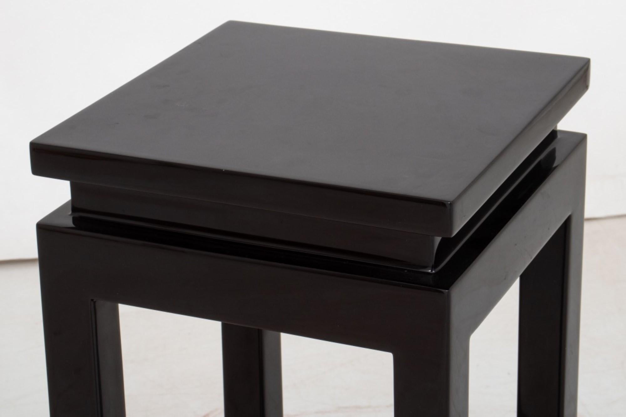 American James Mont Style Black Lacquered Wood End Table For Sale