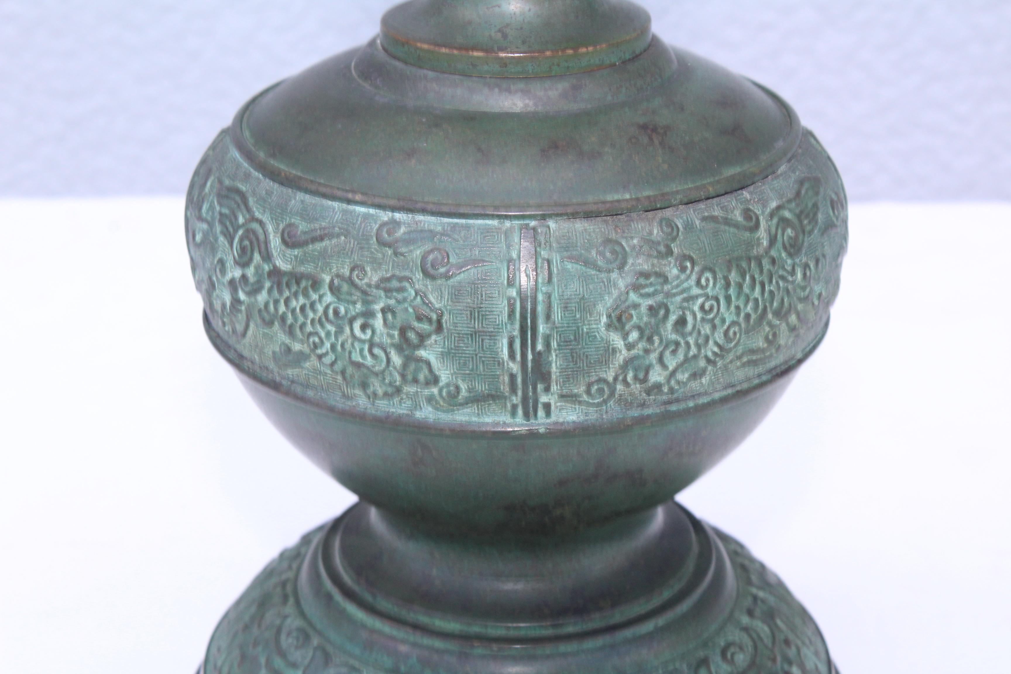 James Mont Style Bronze Japanese Table Lamps 2
