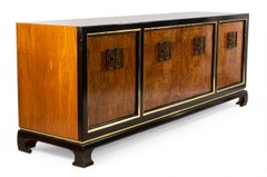 James Mont Style Chinoiserie Midcentury Burl Sideboard