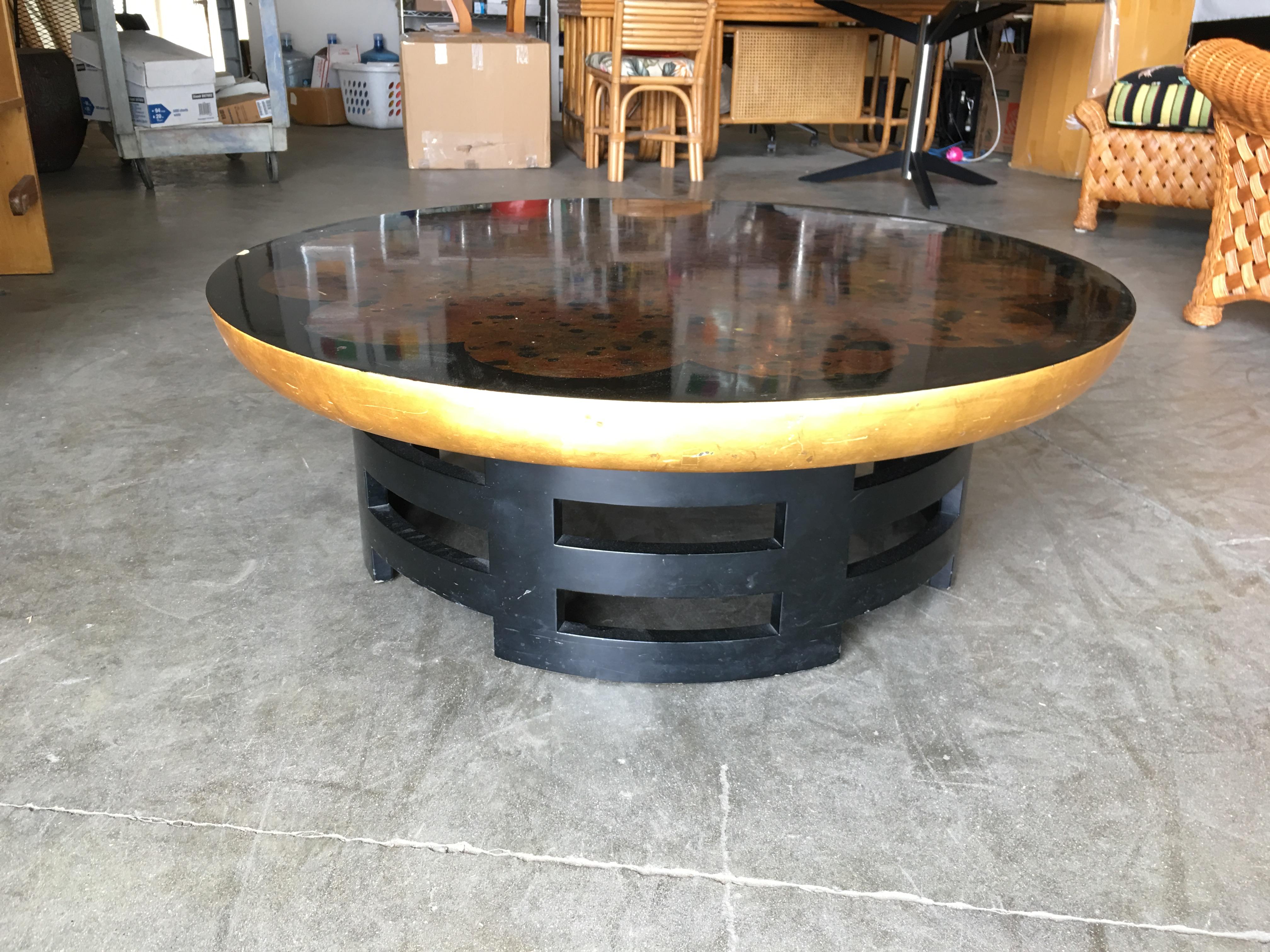 Mid-Century Modern Muller & Barringer for Kittinger Coffee Table with Lacquer Top, Circa 1950 For Sale