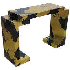 James Mont Style Ebonized and Gilded Sofa Console Table