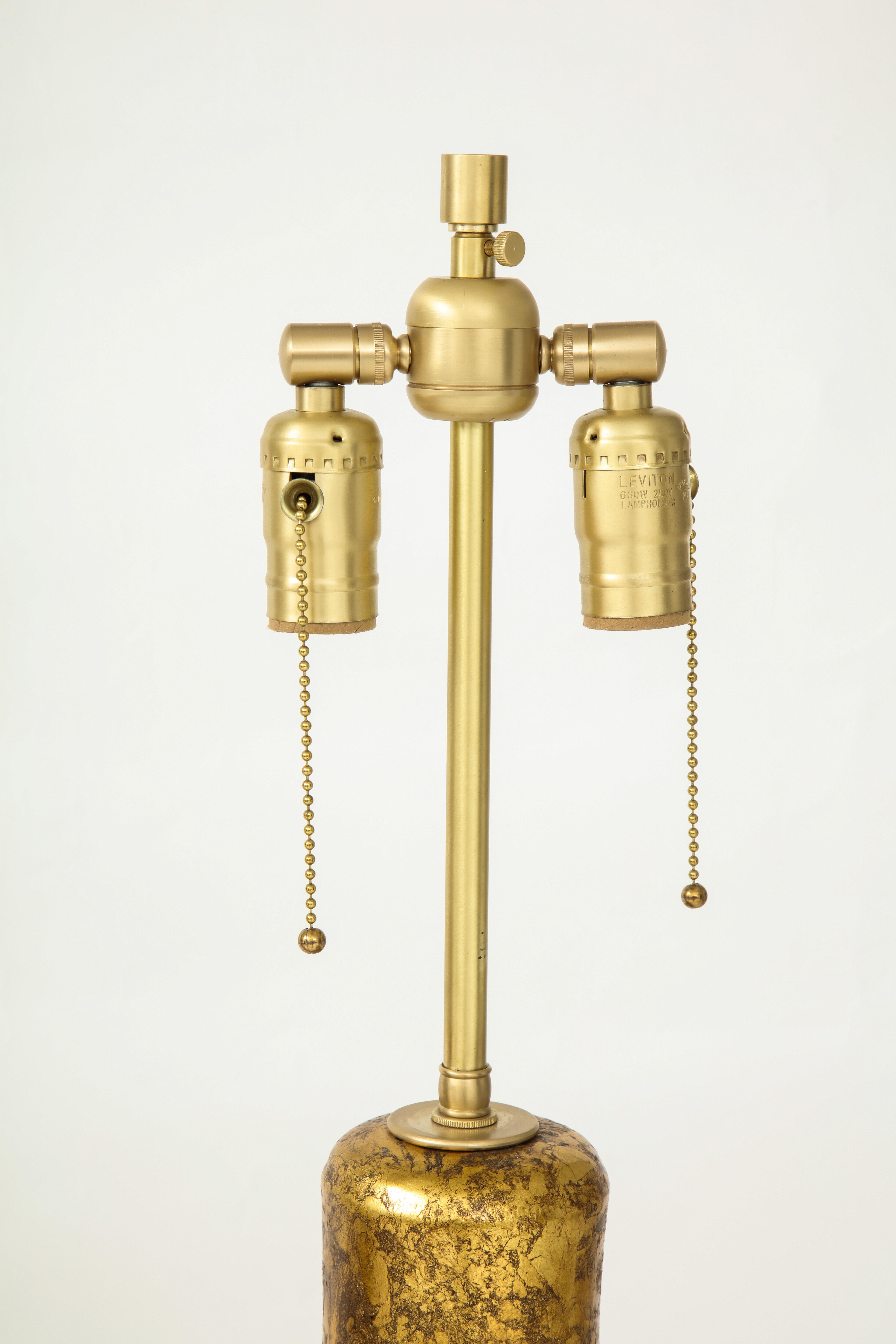 James Mont Style Gilded Porcelain Lamps 1