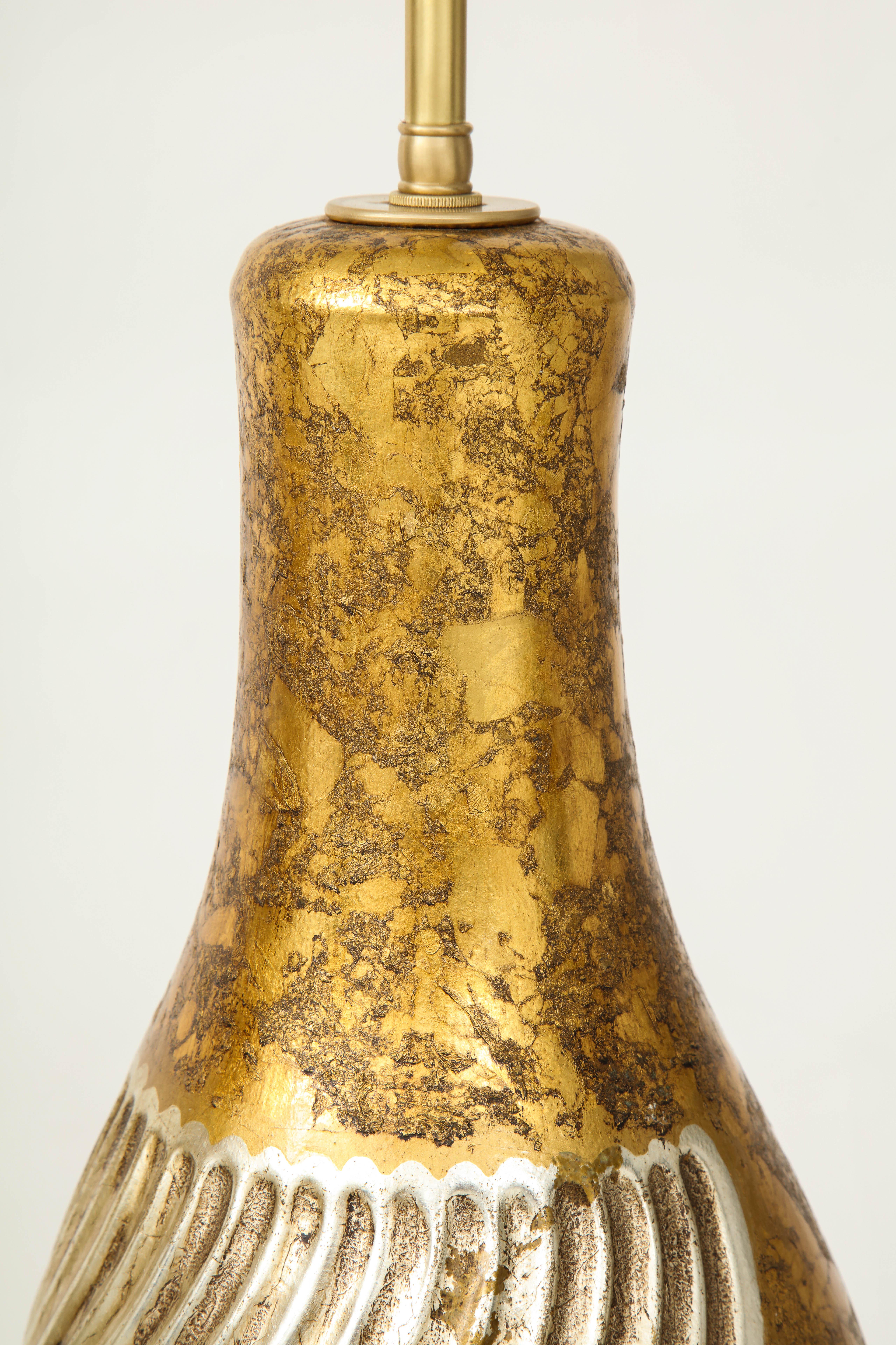 James Mont Style Gilded Porcelain Lamps 2