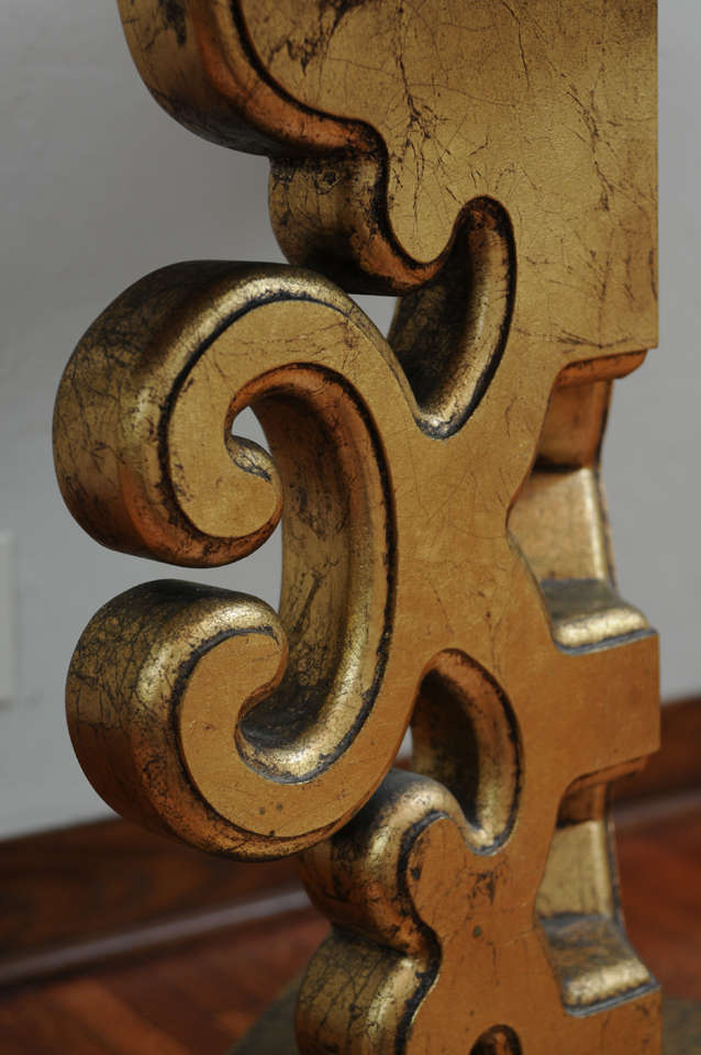 20th Century James Mont Style Gold Console Table