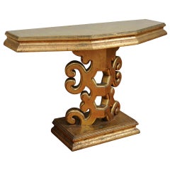 James Mont Style Gold Console Table