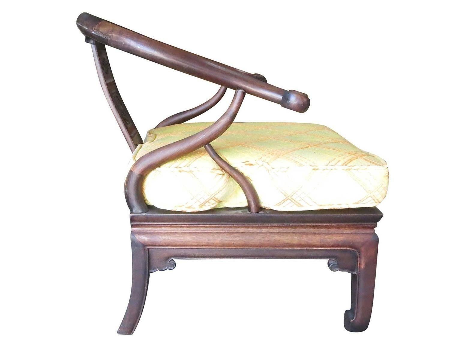 Américain Chaises longues en fer à cheval de style A James Mont, paire en vente
