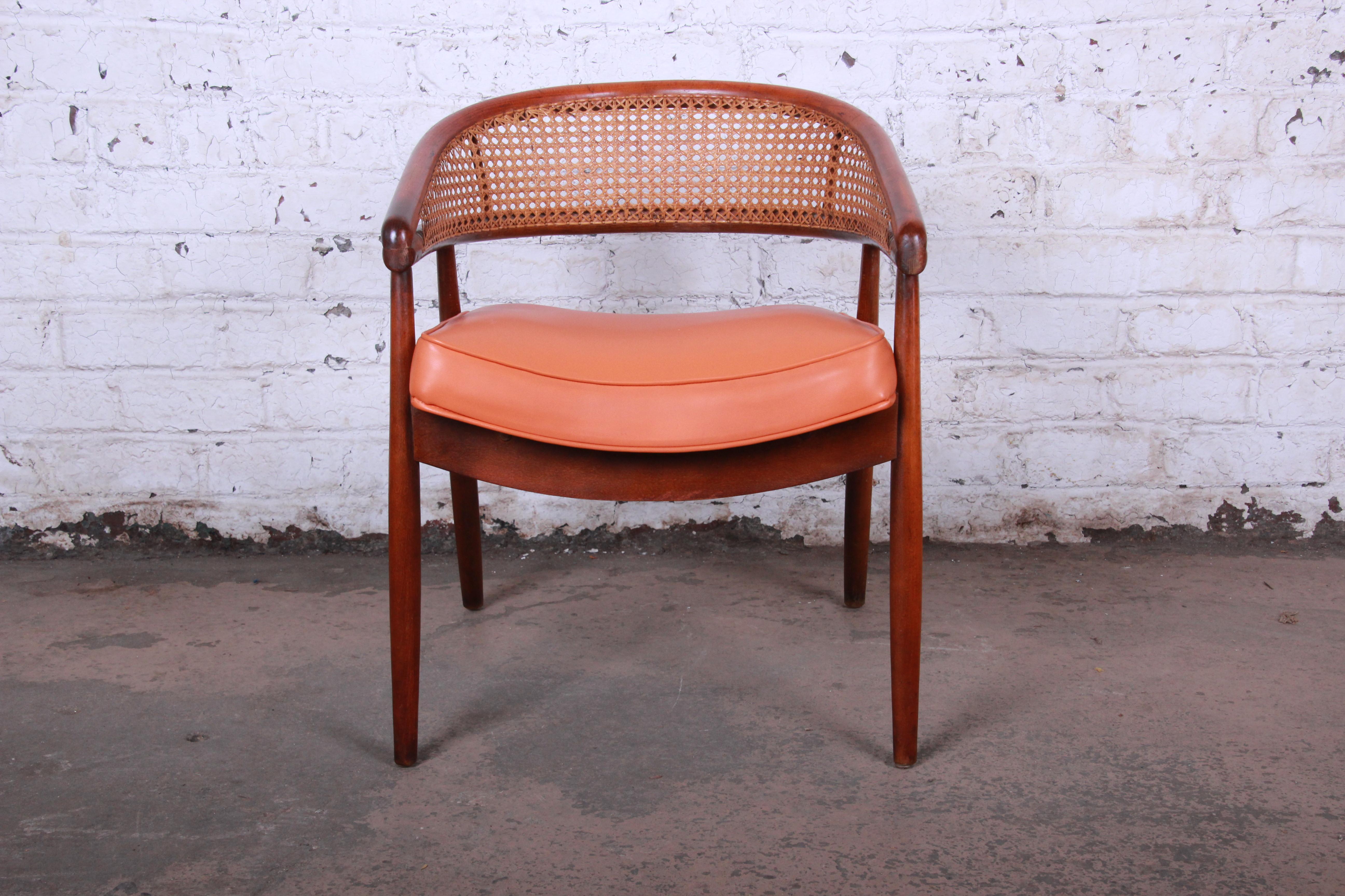James Mont Style Mid-Century Bent Beech and Cane Club Chairs, 1960s 2