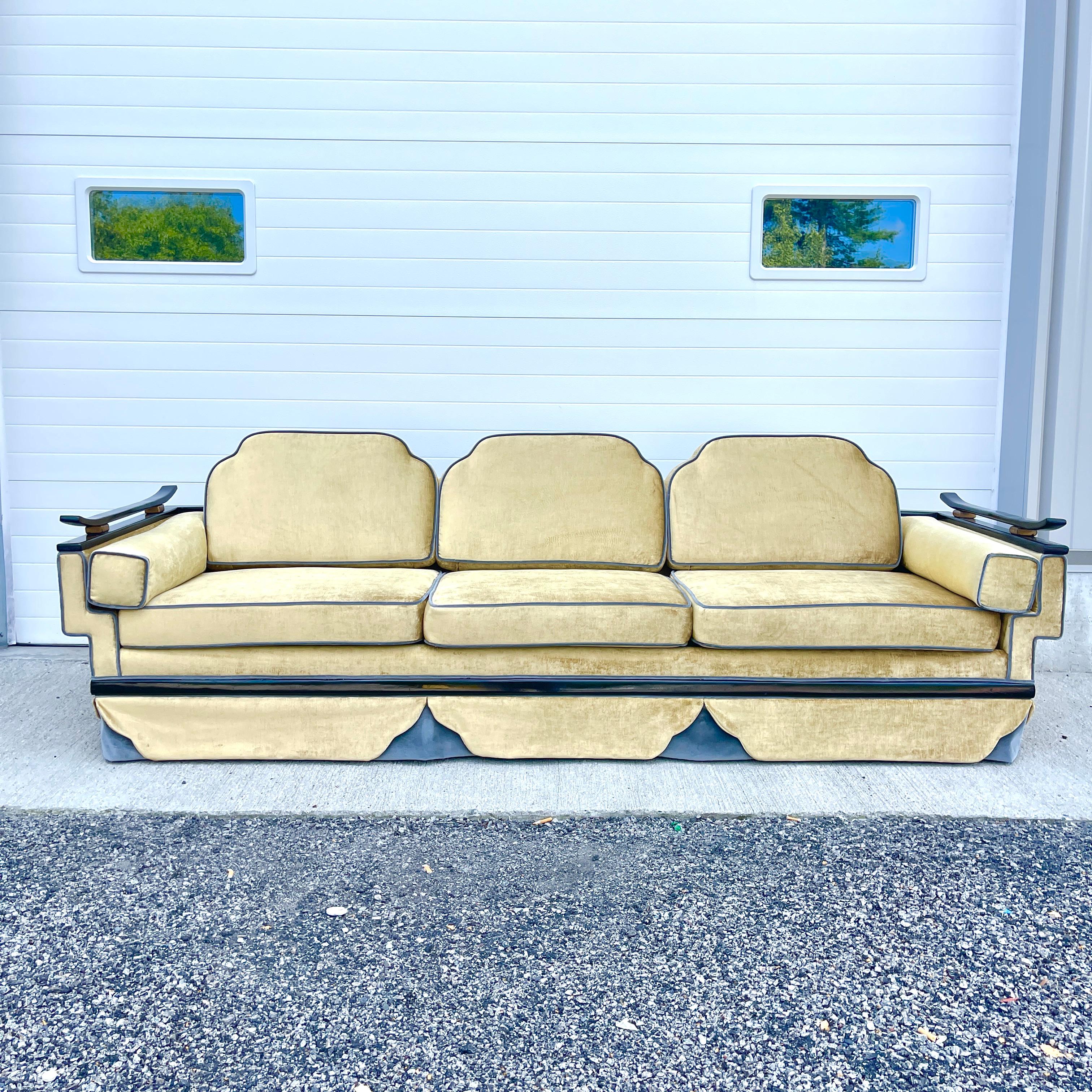 Mid-Century Modern James Mont Style Sofa For Sale