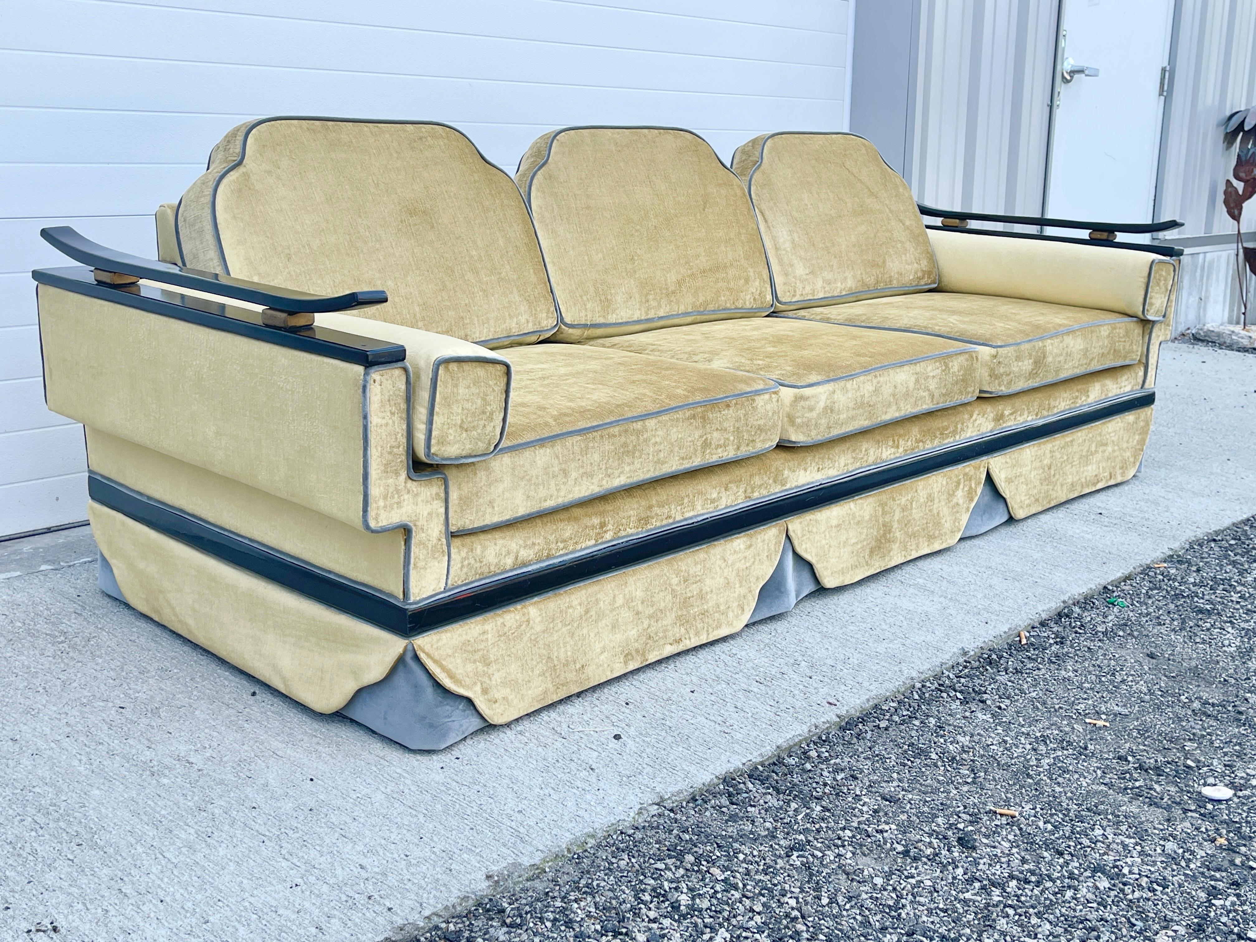 Upholstery James Mont Style Sofa For Sale