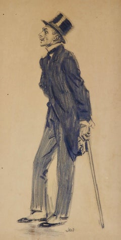 Man with Cane and Top Hat
