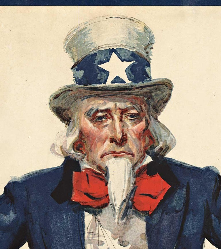 I am tell you original, World War 1,  Uncle Sam vintage poster - Print by James Montgomery Flagg