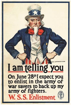 Ich bin das Original, der 1. Weltkrieg,  Vintage-Poster von Uncle Sam