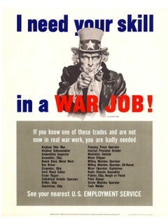 "I Need Your Skill in a War Job" — Vintage WWII War Production Recruitment