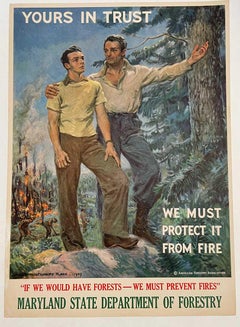 la tua fiducia, dobbiamo proteggerla dal fuoco manifesto d'epoca originale del 1939