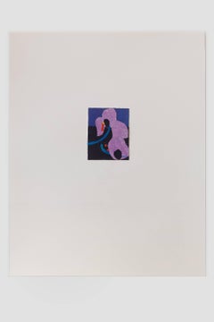 Untitled III (purple), paint on paper, 20 x 16. Abstract purple flower