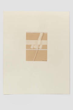 Untitled IV (2), mixed media, thread on paper, 20 x 16 inches. Cream tones