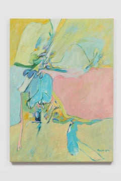 Untitled I (Medium 3), acrylic on canvas, 50 x 36. Converging pastel shapes