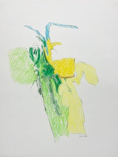 Sin título II (IV) (abstracto, motivos, amarillo, verde, textura)