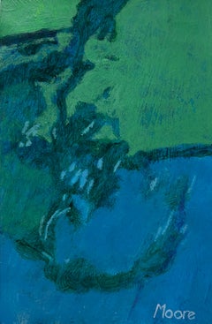 Senza titolo V (II) (astratto, motivi, blu, verde, paesaggio astratto, miniatura)