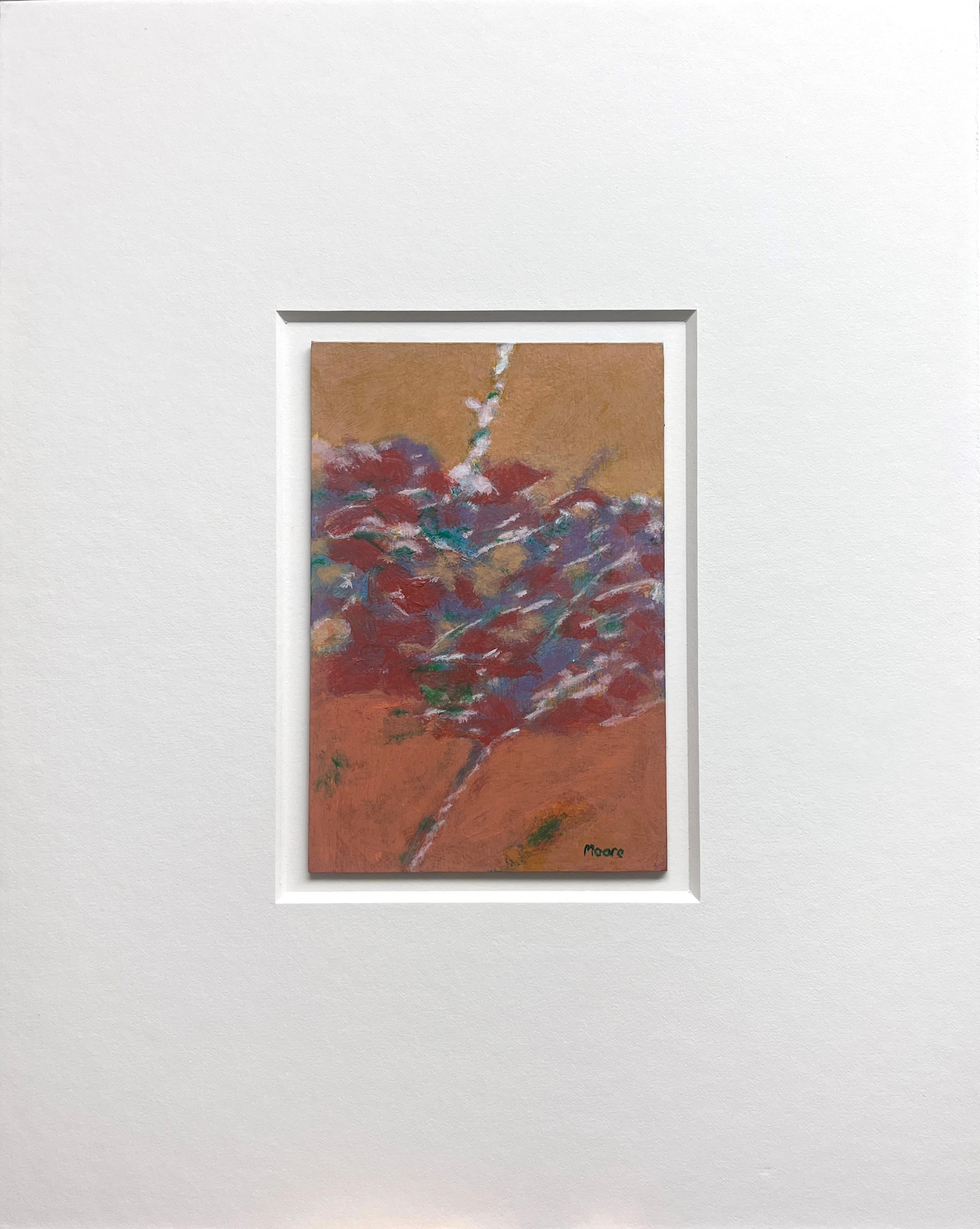 Senza titolo V (V)  (astratto, motivi, colori caldi, rosa, floreale) - Painting di James Moore
