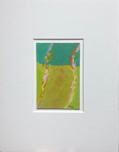 Untitled V (VII) (abstract, patterns, green, abstract landscape, pink, yellow)