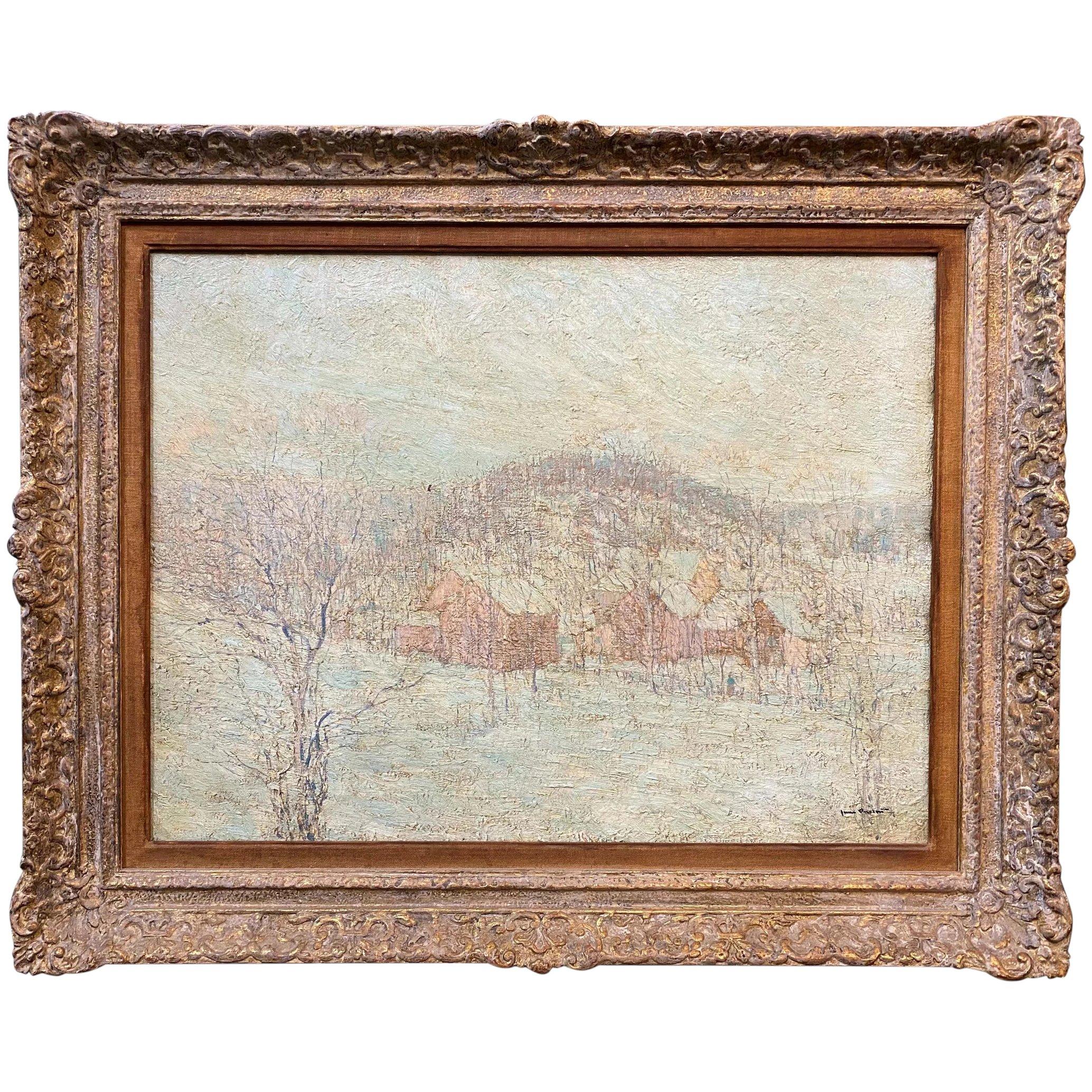 James Preston Landscape Painting - Winter Landscape with Houses