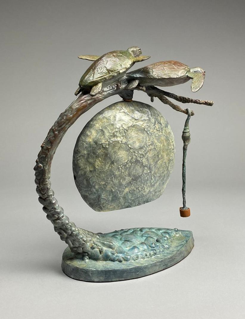 Sea Turtle Serenade - Sculpture by James Moore