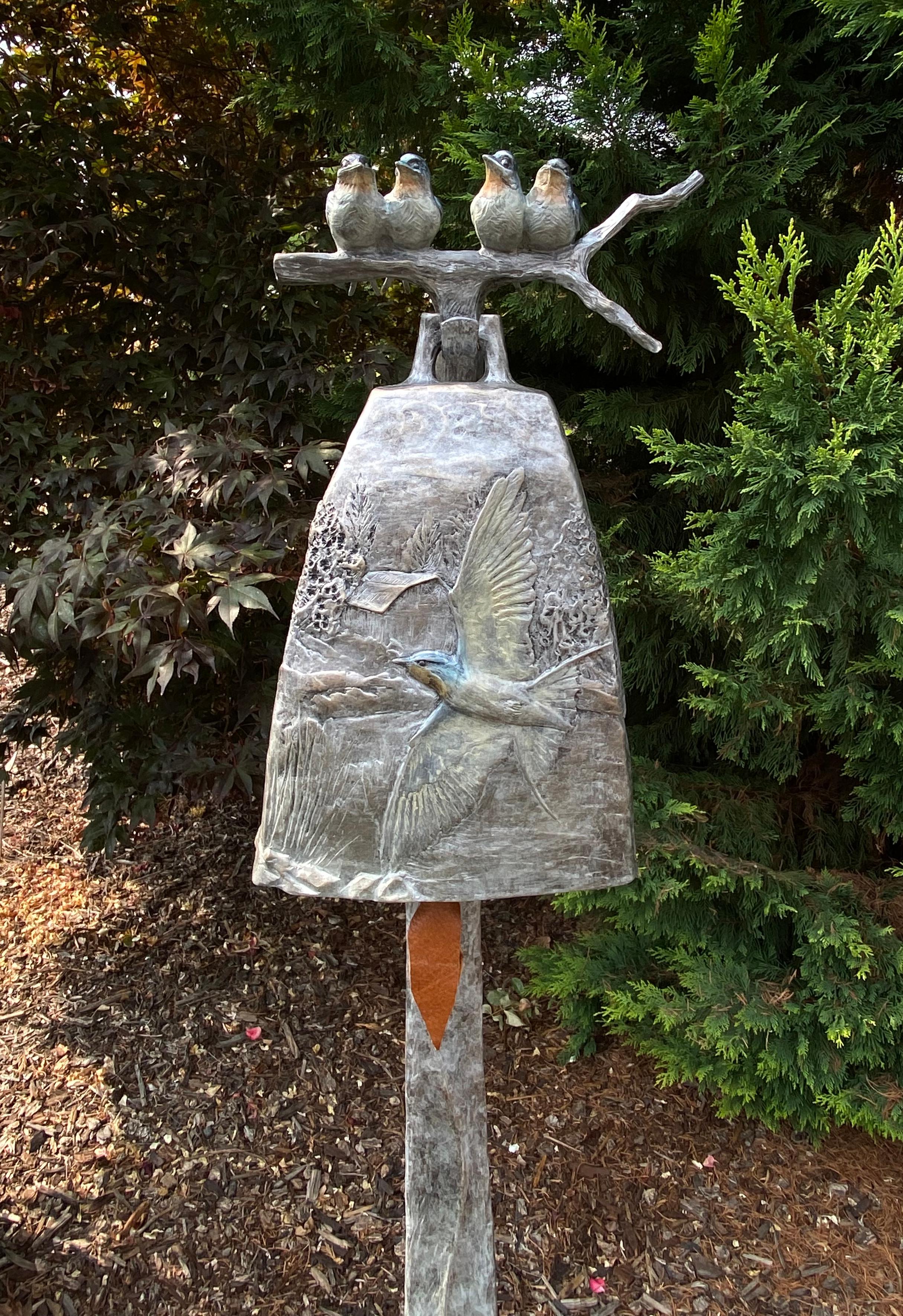 Swallow Song - Realist Sculpture by James Moore