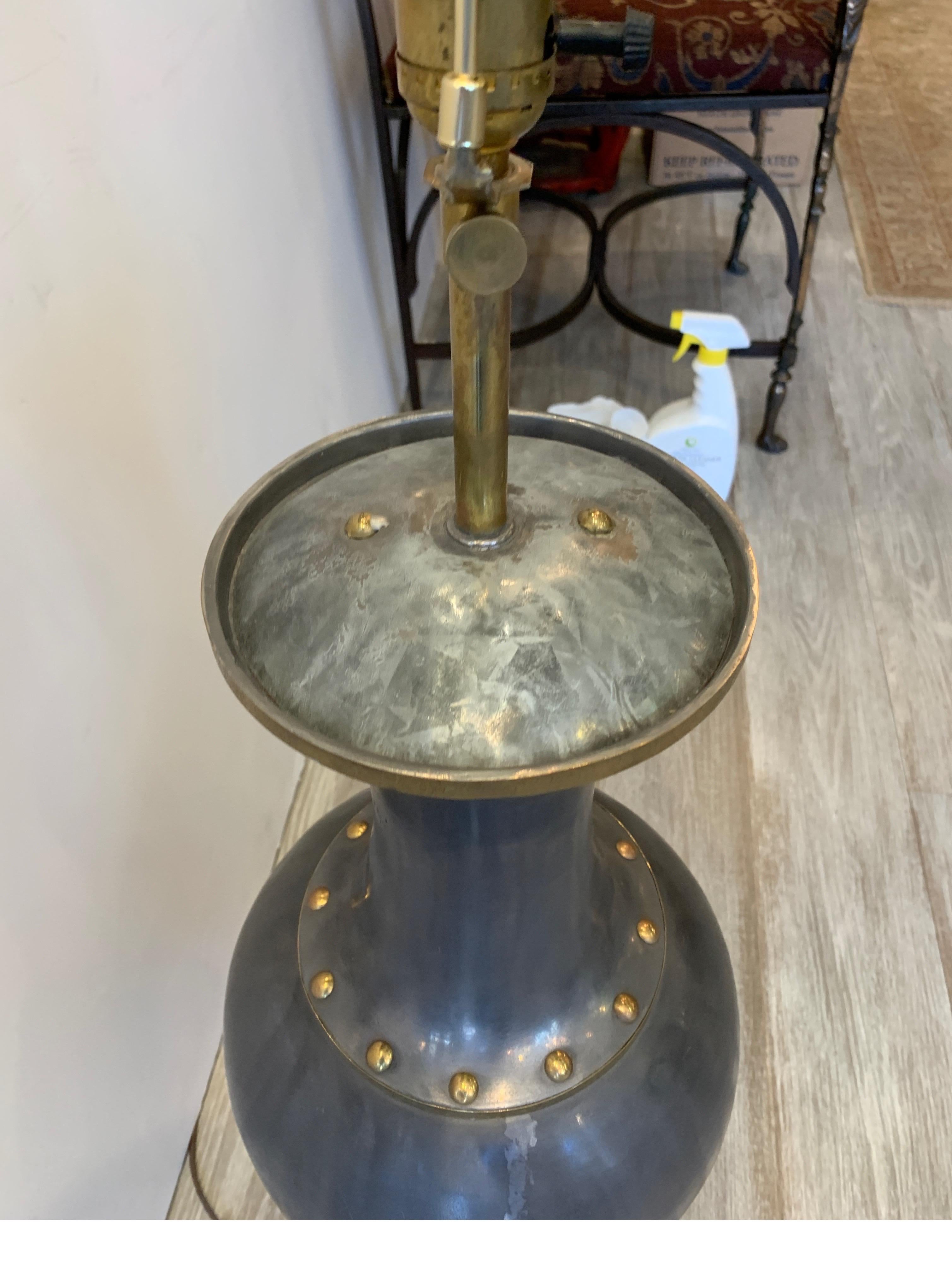 James Mount Style Patkong and Brass Urn Lamp For Sale 6