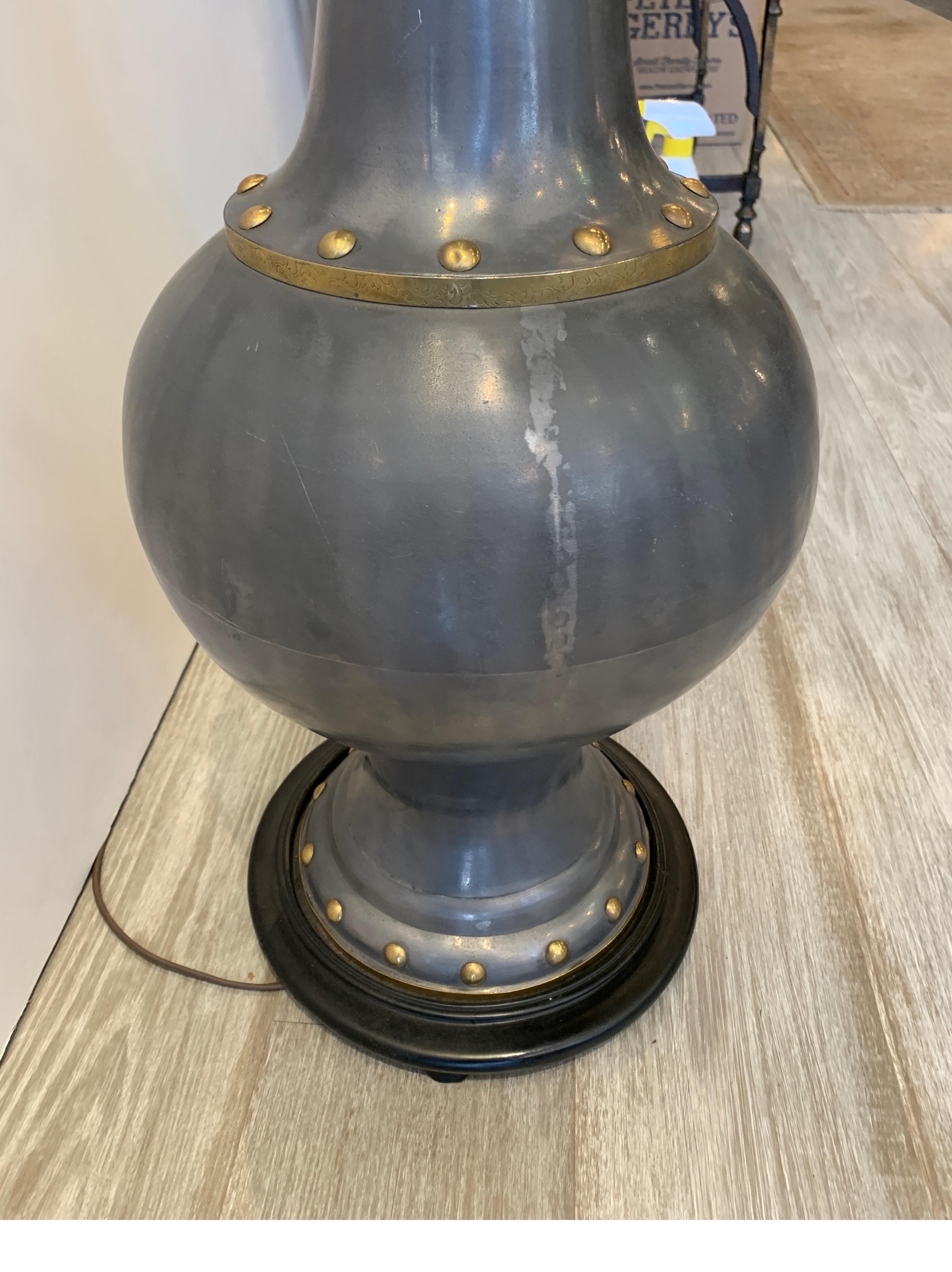 James Mount Style Patkong and Brass Urn Lamp For Sale 8