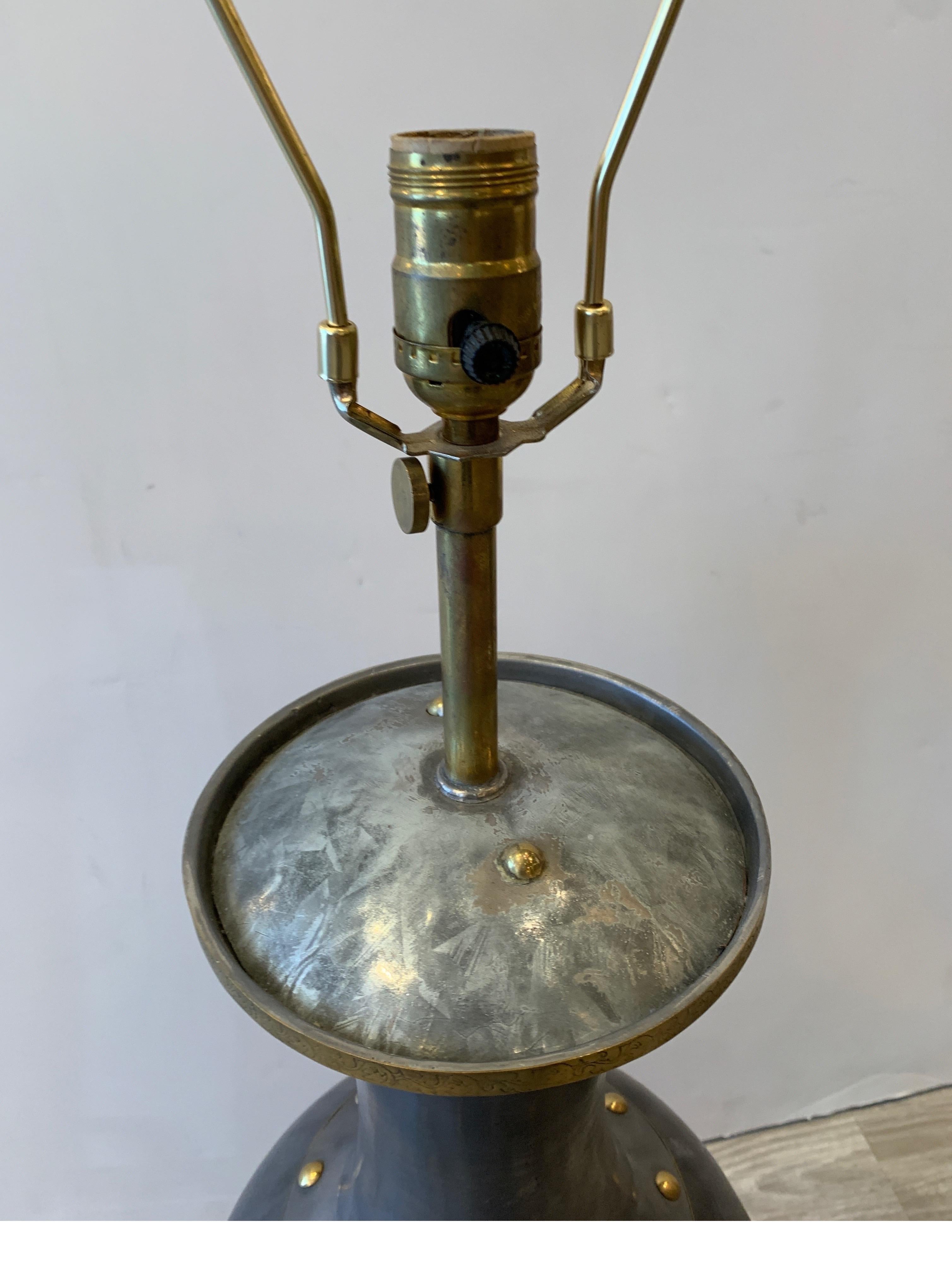 James Mount Style Patkong and Brass Urn Lamp For Sale 2