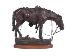 "EMPTY SADDLE" AMERICAN CIVIL WAR HORSE BRONZE HORSE SCULPTURE