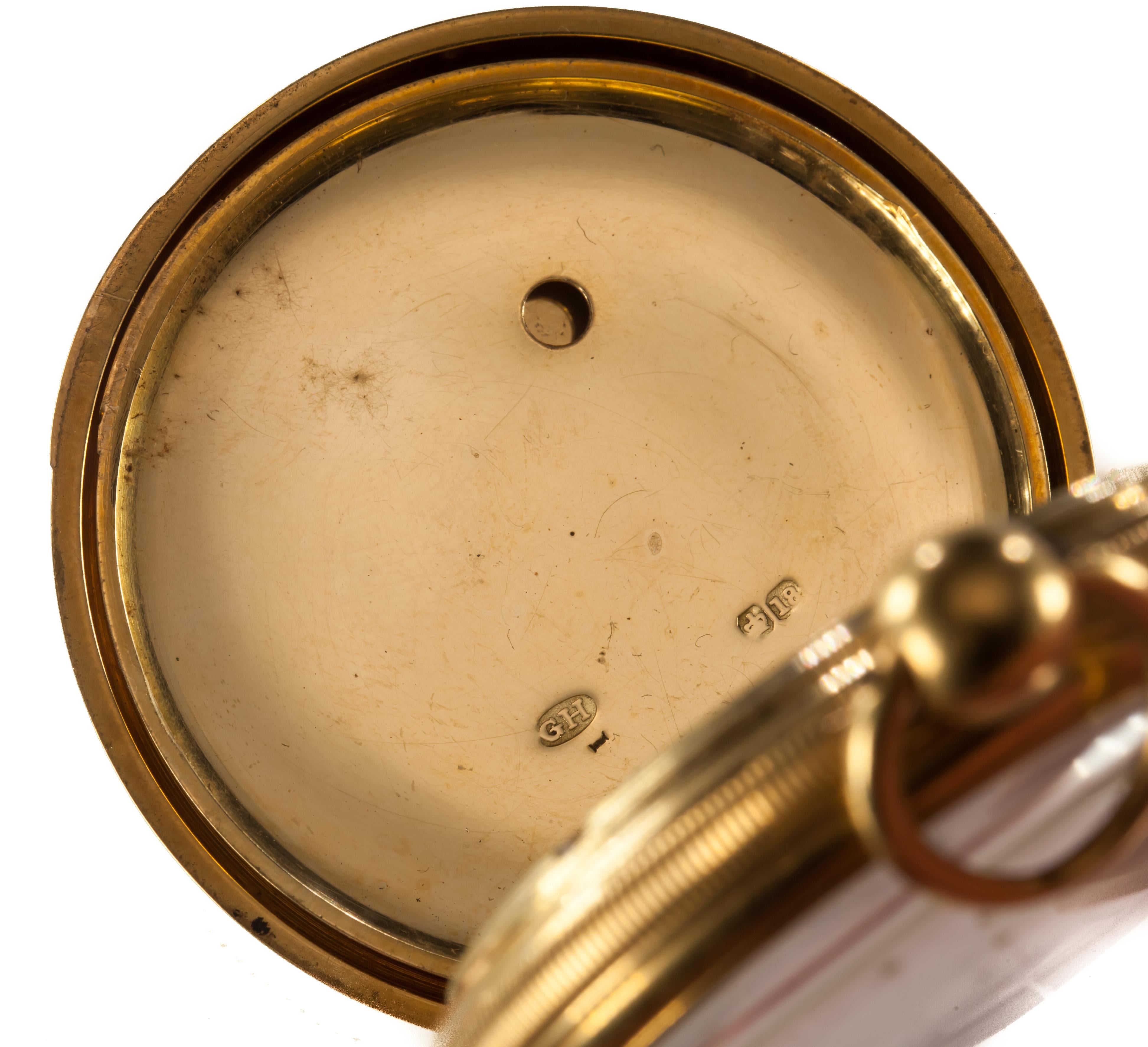 James Murray Royal Exchange 18 Karat Yellow Gold Open Face Pocket Watch In Good Condition For Sale In Sherman Oaks, CA