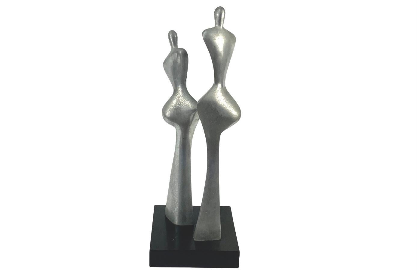 Stunning aluminum cast sculpture of 