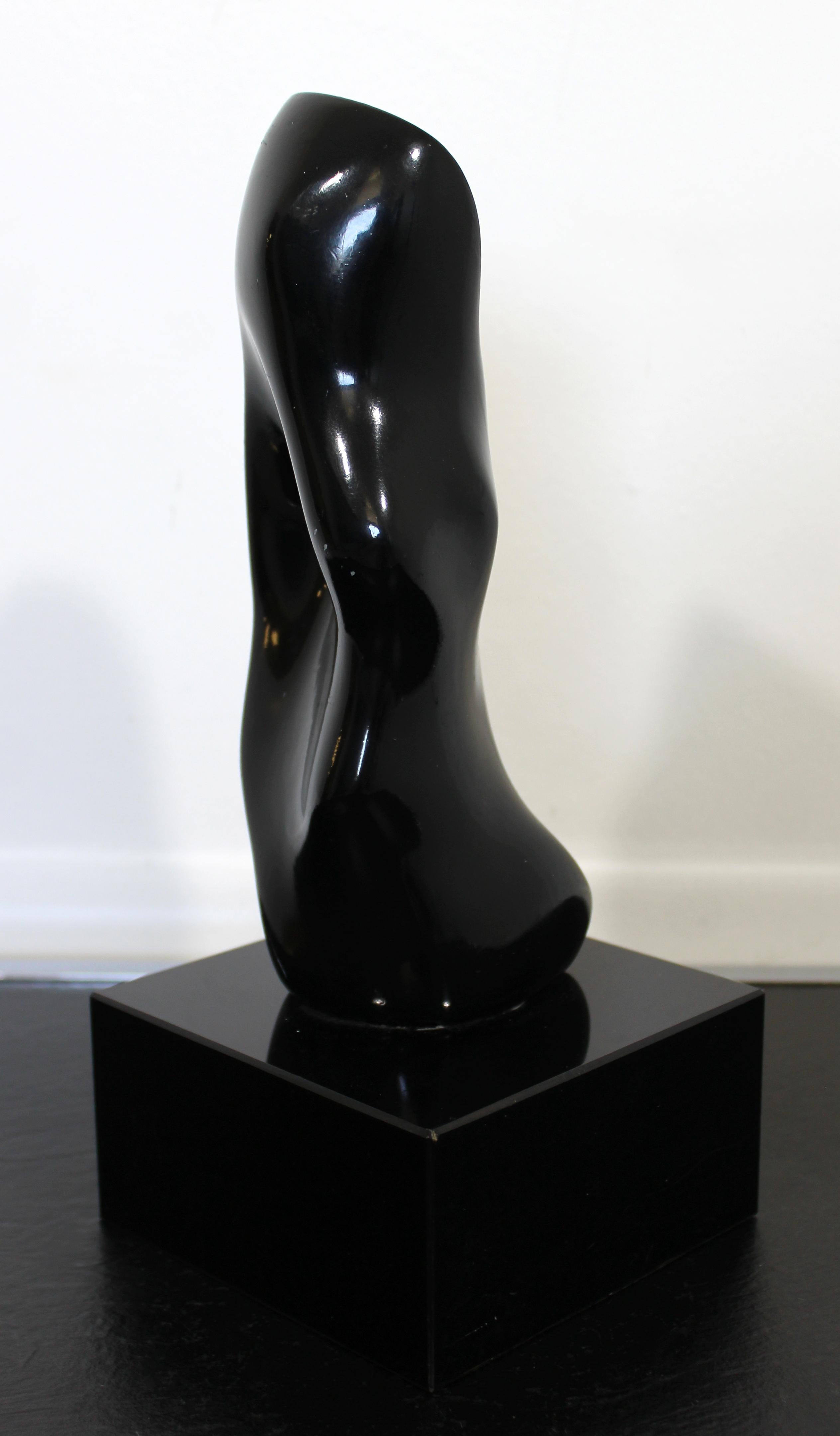 For your consideration is fantastic modern abstract black molded resin sculpture titled 