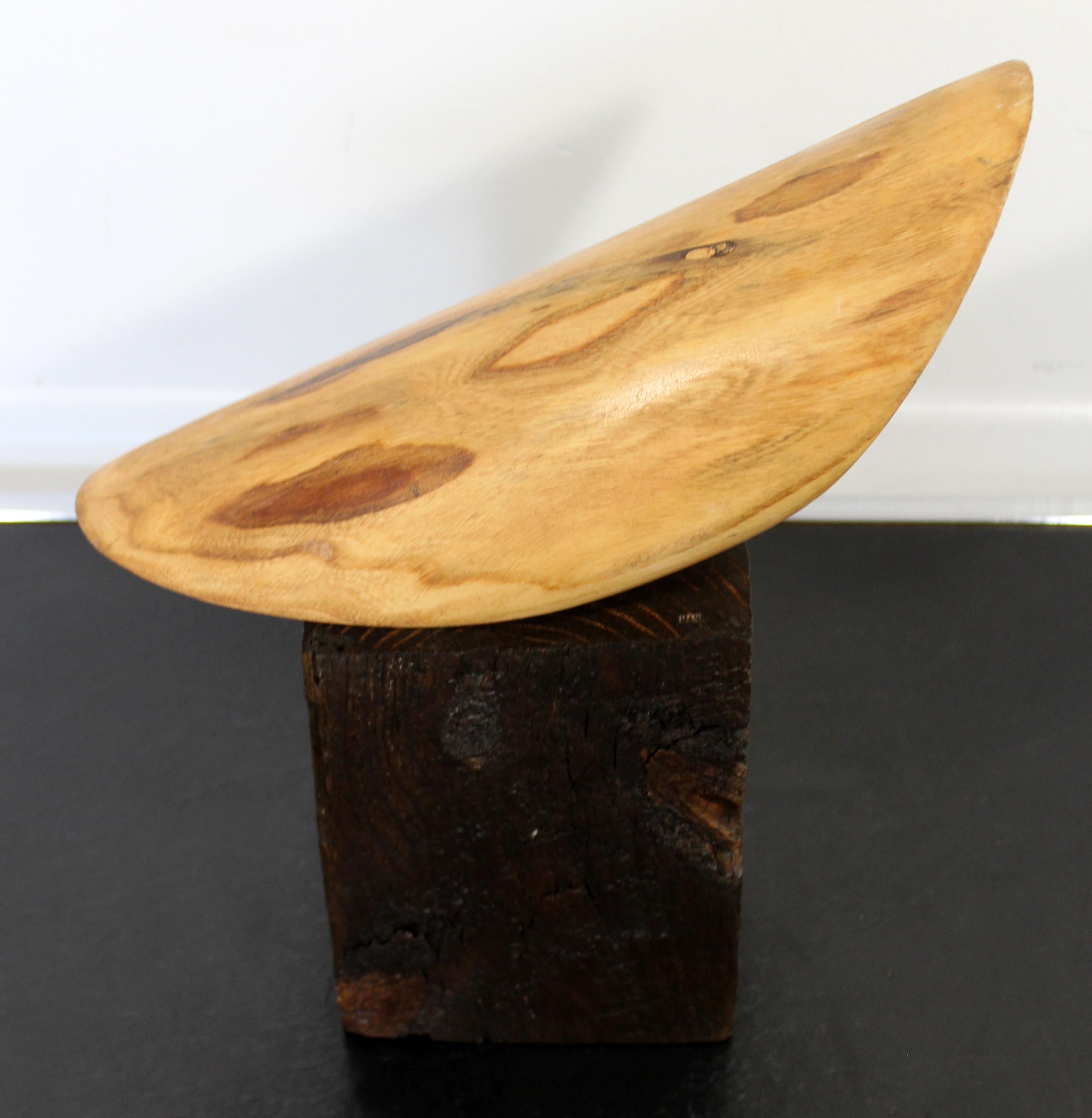 For your consideration is a stunning modern wood semicircular sculpture titled 