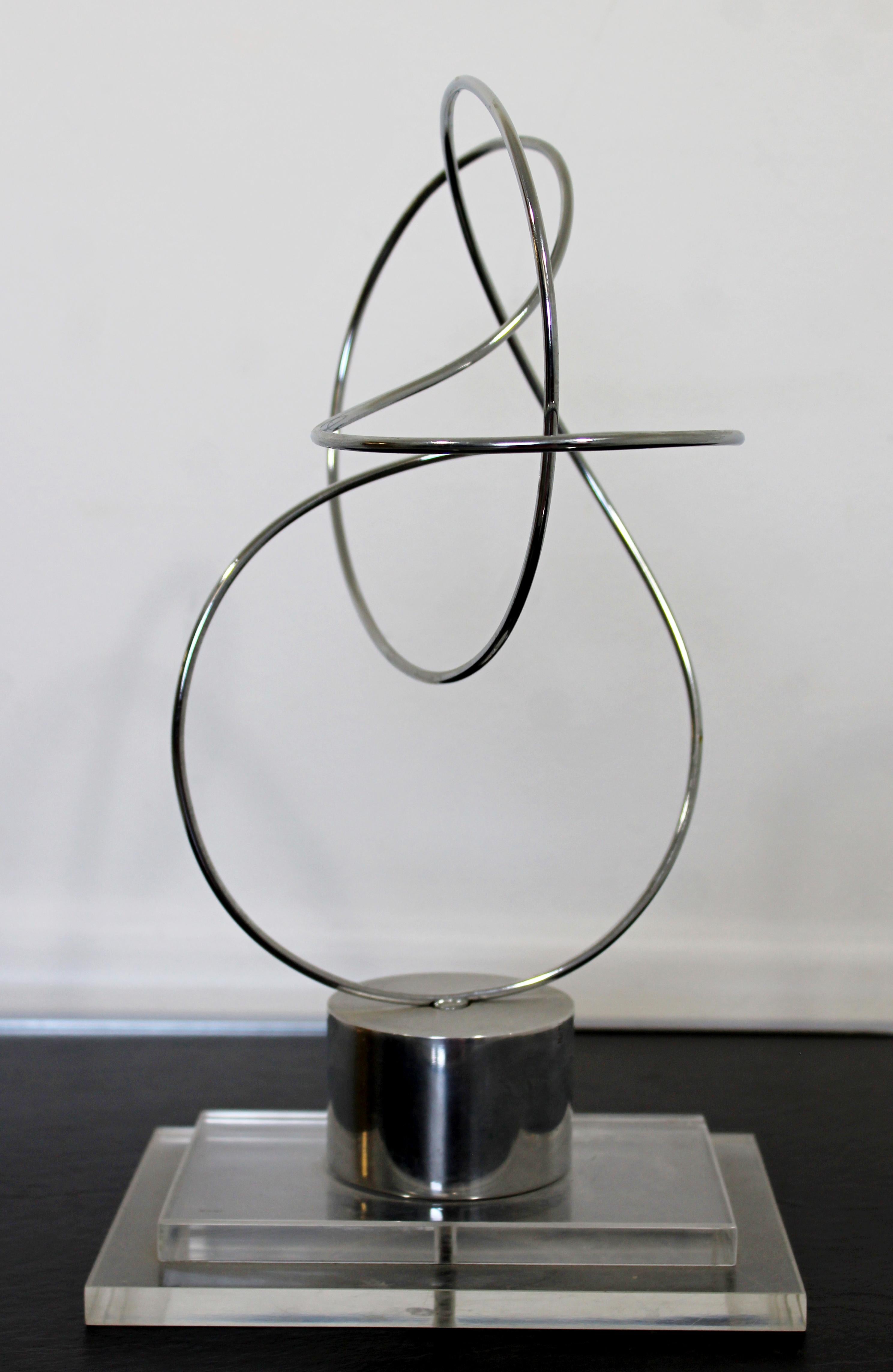 For your consideration is a magnificent modern metal wire and lucite sculpture signed Nani (14 x 8). James Nani (1926-2016) was a Detroit artist for over 50 years and is known internationally for his metal and acrylic sculptures. His work is