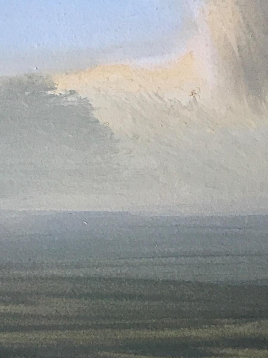 Moving Cloud, Original painting, Landscape, Nature, Birds view, Lake, Hills  For Sale 6