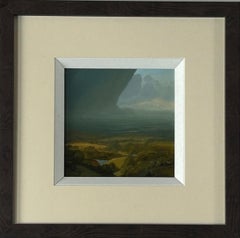 Under Cloud, Original painting, Landscape, Nature, Birds view, Lake, Hills 