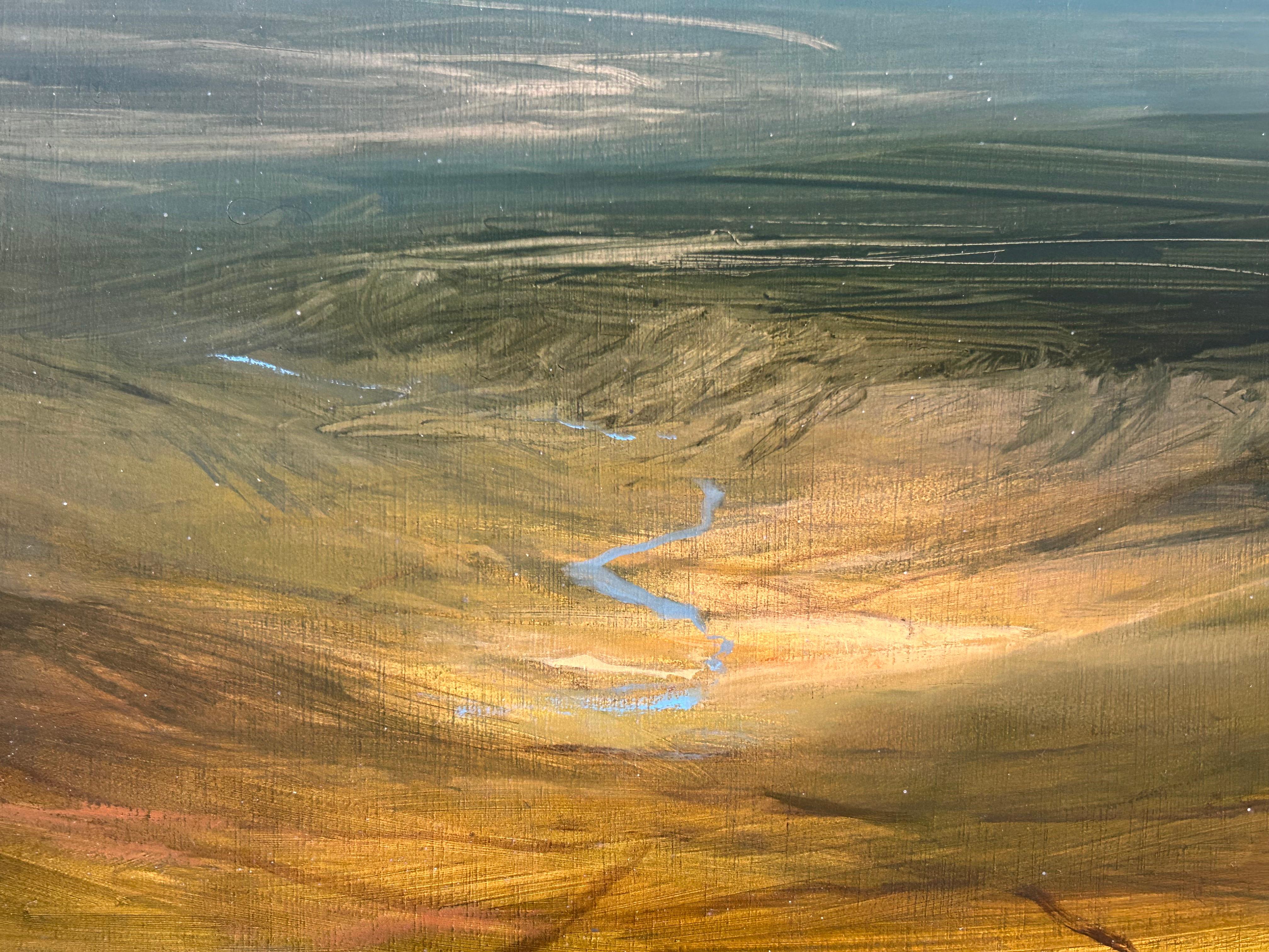 Vista desde lo alto de un valle, Pintura original, Paisaje, Naturaleza, Cielo, Tiempo, Paisaje 6