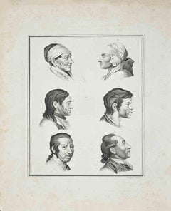 Heads of Men - Original Etching by James Neagle - 1810