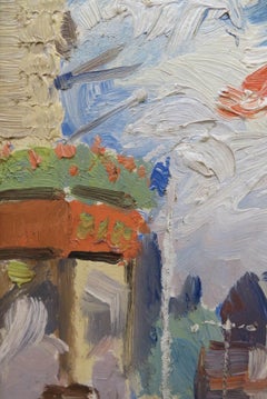 James Nigel McIsaac (1911-1995) Scottish OIL PAINTING "Edinburgh Street Scene"