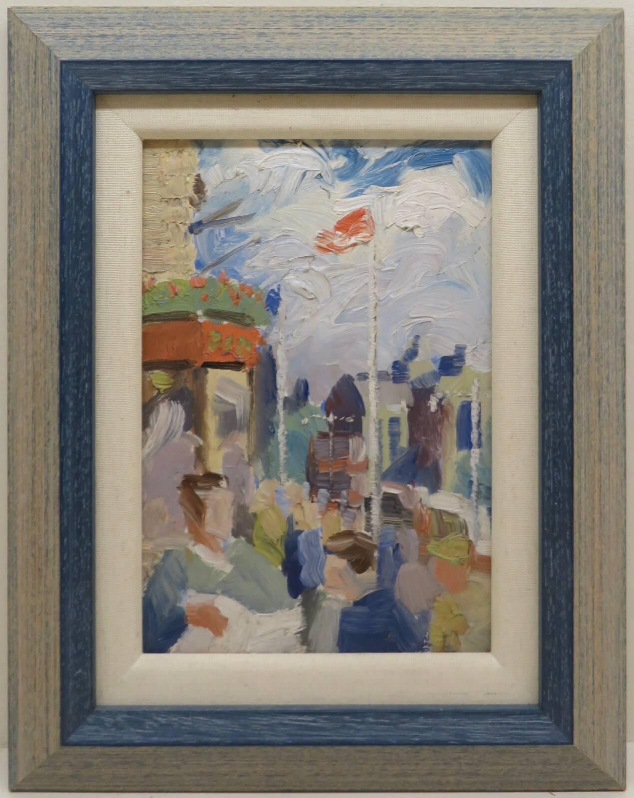 James Nigel McIsaac (1911-1995) Schottisches ÖLGEMÄLDE "Edinburgh Street Scene"