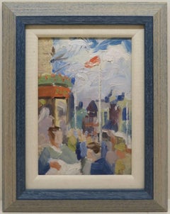James Nigel McIsaac (1911-1995) Scottish OIL PAINTING "Edinburgh Street Scene"