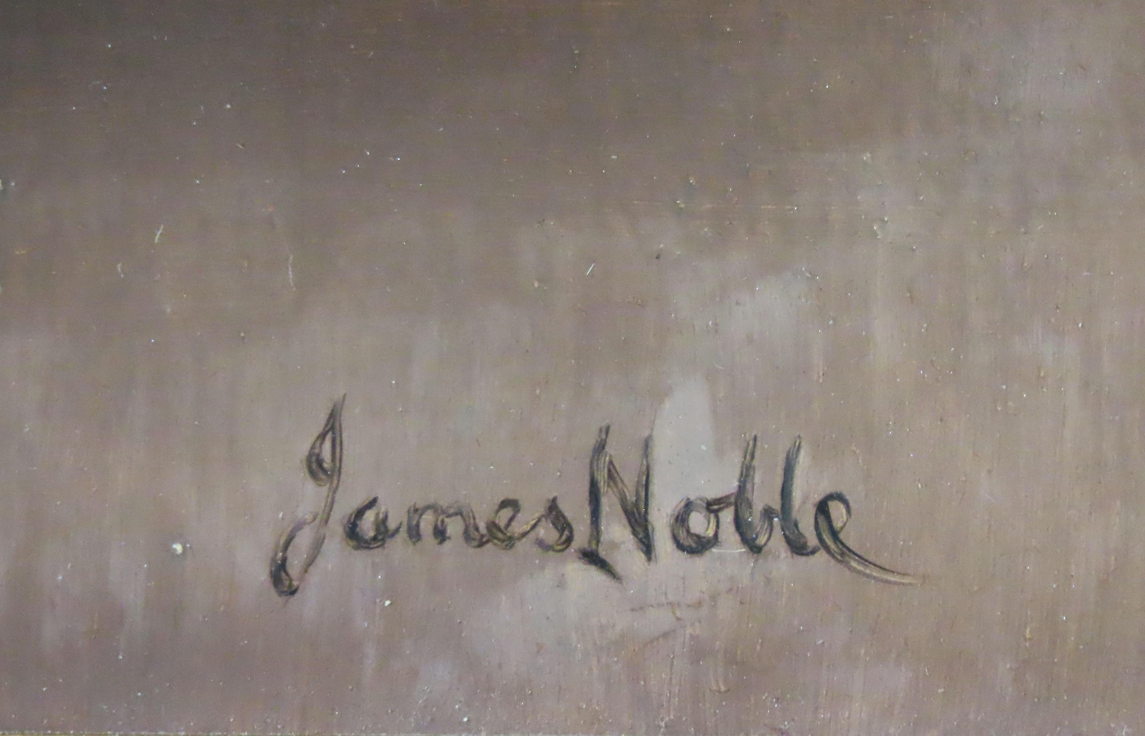 Original Ölgemälde auf Leinwand, James Noble. „Eine Vase aus rosa Rosen“ im Angebot 3